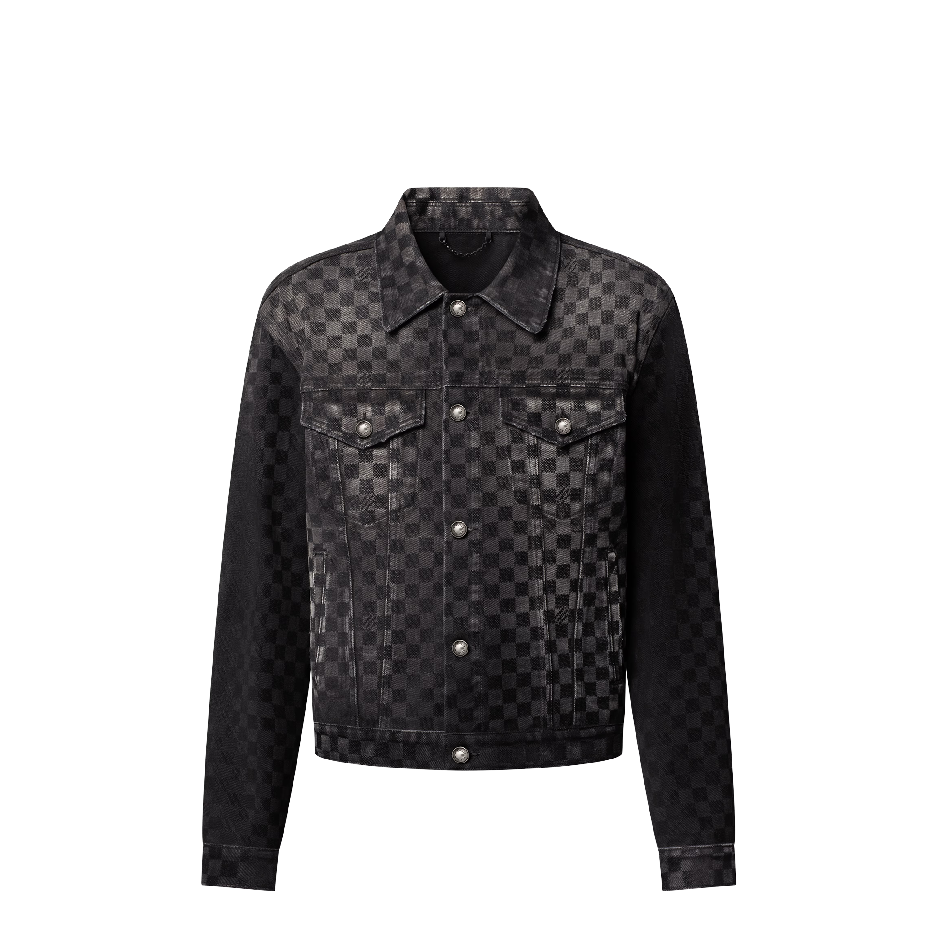 Flocked Damier Denim Trucker Jacket