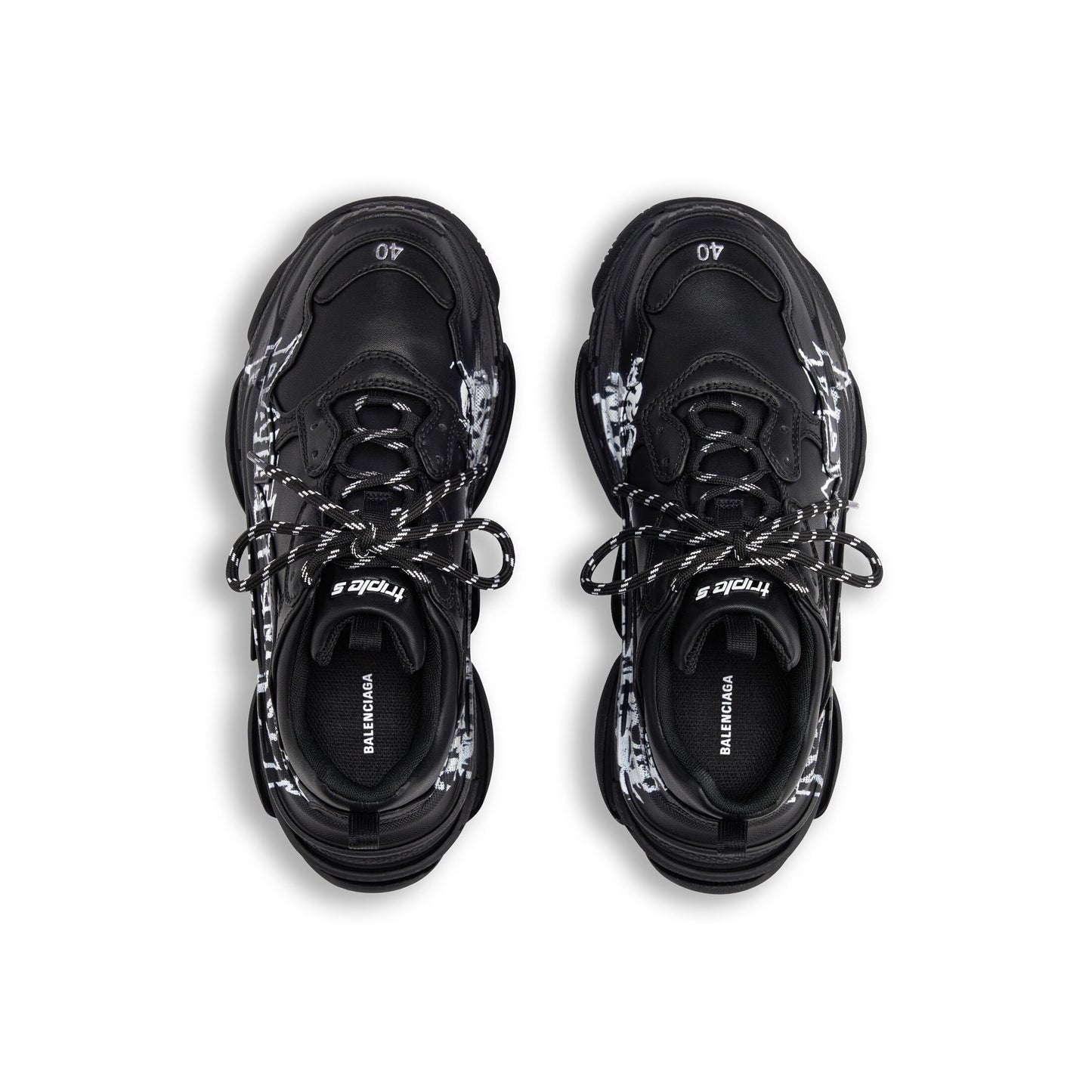 Women's Balenciaga Triple S 'DIY' Metal in Black/White