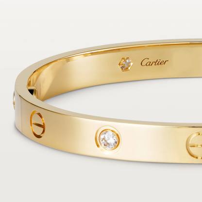 LOVE bracelet, 4 diamonds - Yellow Gold