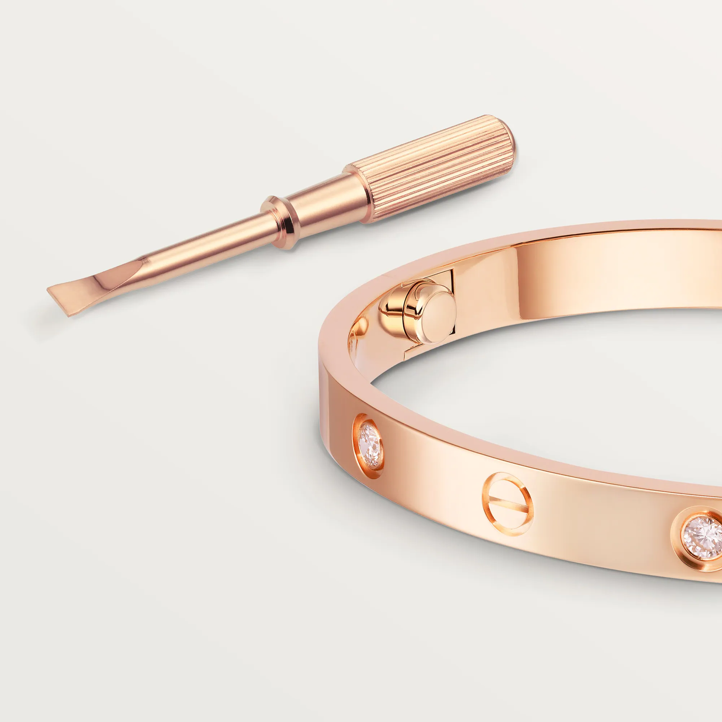 LOVE bracelet, 4 diamonds - Rose Gold