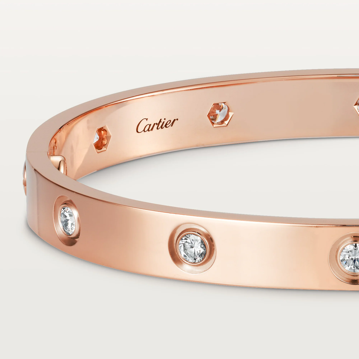 LOVE bracelet, 10 diamonds - Rose Gold