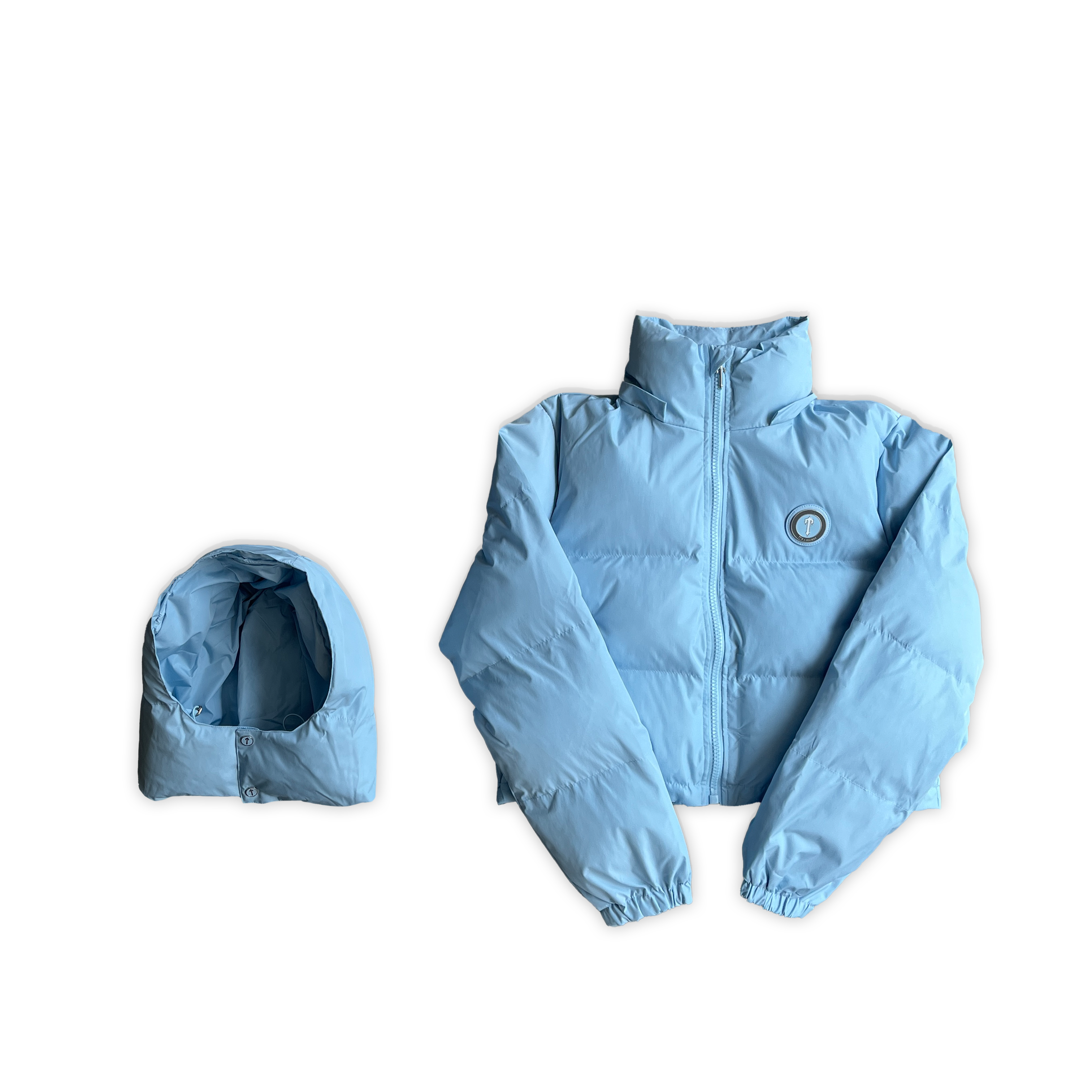 Detachable Hood Puffer - 'Baby Blue'