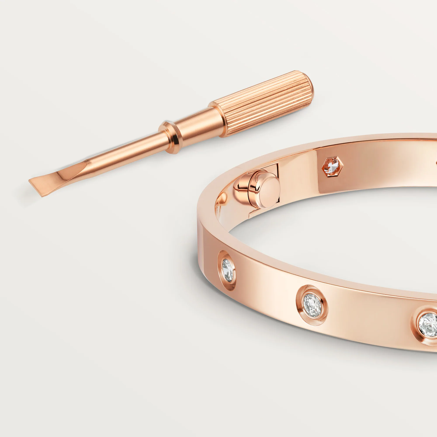 LOVE bracelet, 10 diamonds - Rose Gold