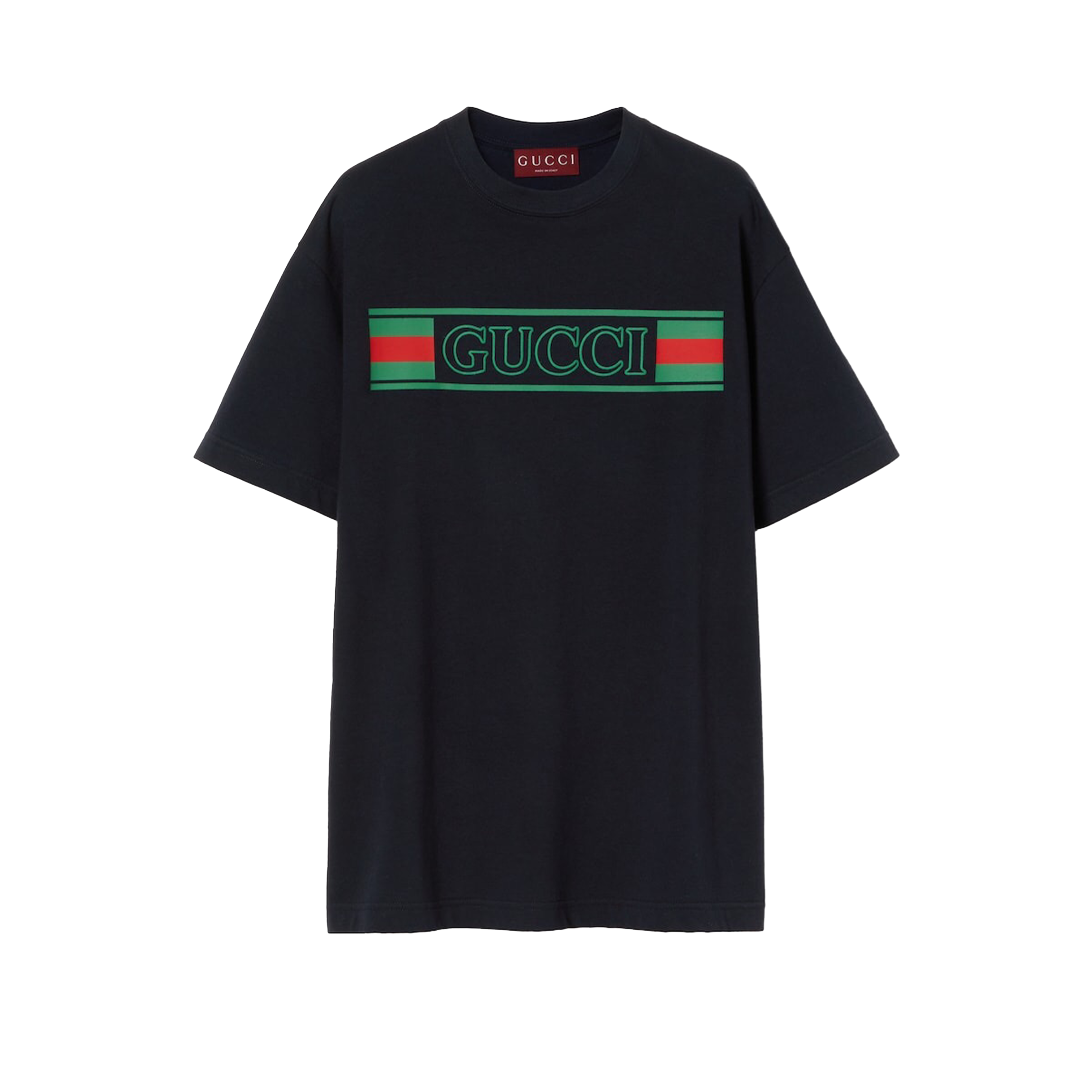 Gucci Logo Printed Crewneck T-Shirt in Black