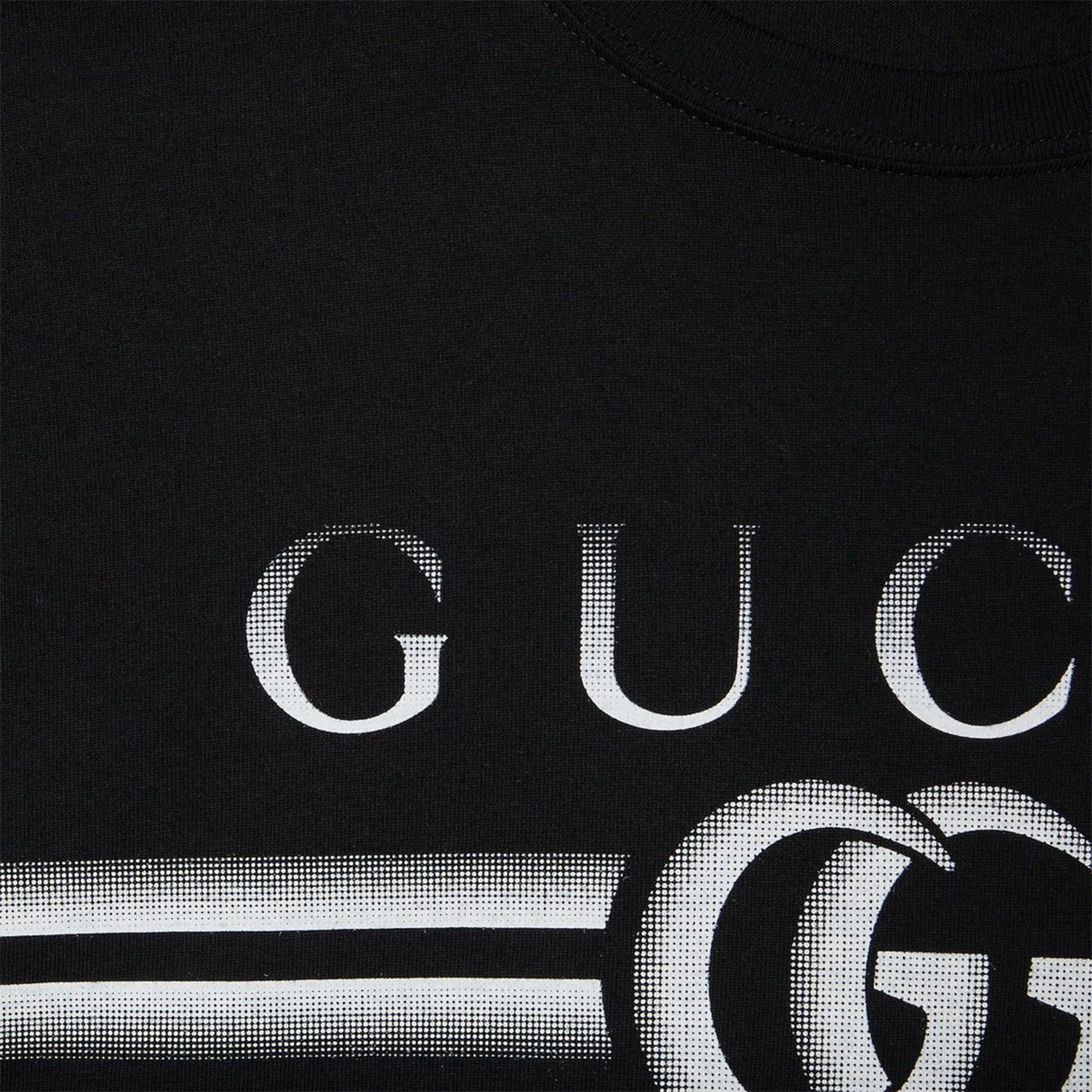 Cotton jersey T-shirt with Gucci print in Black