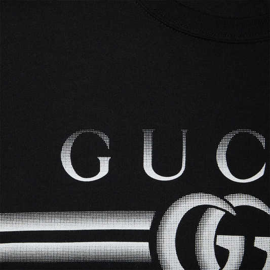 Cotton jersey T-shirt with Gucci print in Black