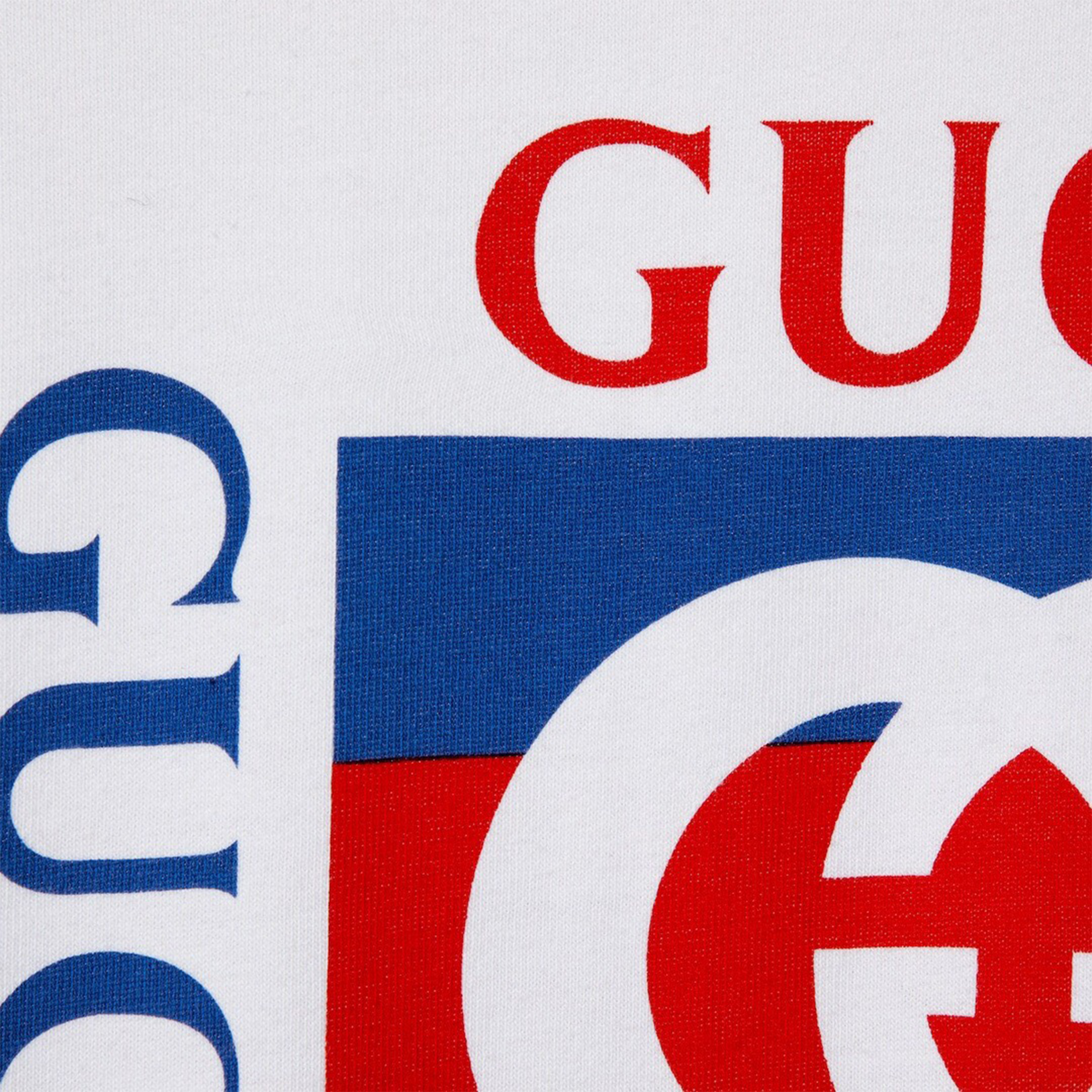 Cotton jersey T-shirt with Gucci print in White